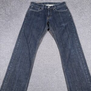 Levis 514 Jeans Men 32x32 Blue Regular Fit Straight Leg Dark Wash Y2K Grunge